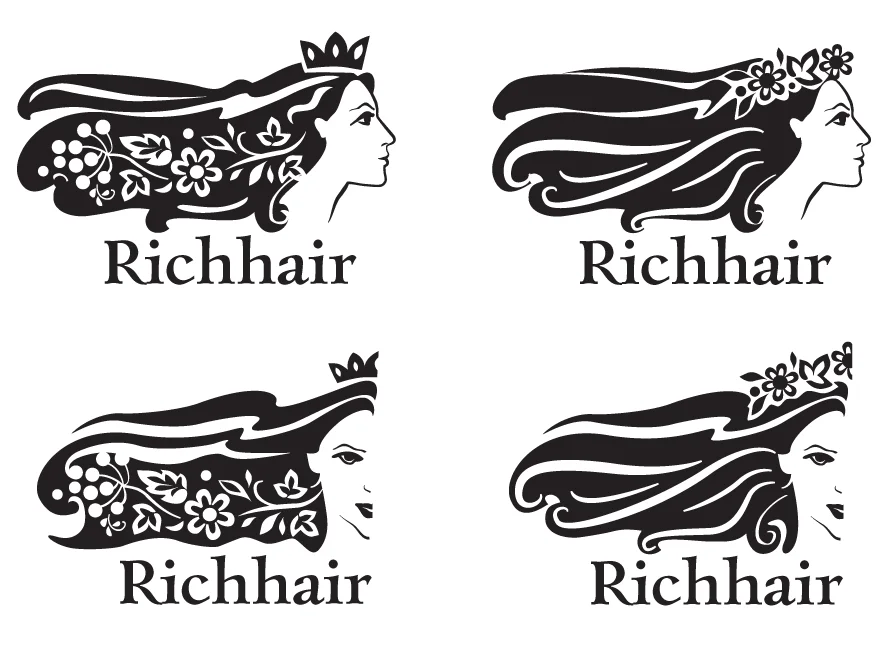 Дизайн логотипу Rich Hair - варіанти 1-4